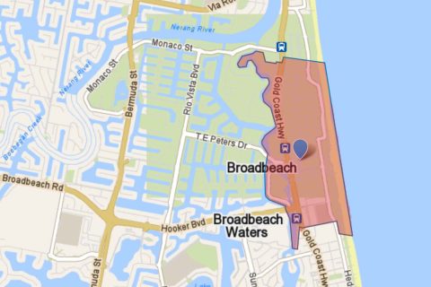 Broadbeach Gold Coast map