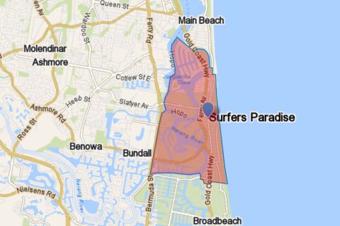 Surfers Paradise Gold Coast map